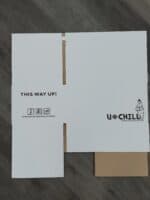 Medium UChill box in a flatpack format. Demonstrates the 0203 style, print and tear off strip
