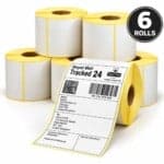 4x6" Direct Thermal Labels (102 x 152mm) – 475 Labels per Roll, Pack of 6 Rolls
